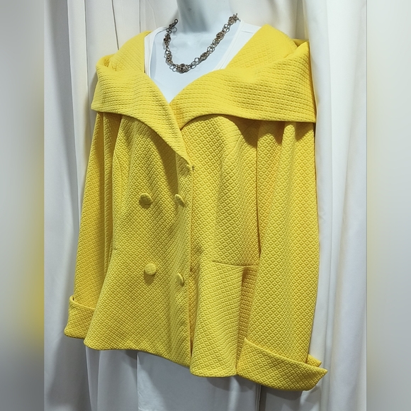 Ashro Vibrant Yellow Pea Coat - Picture 7 of 15